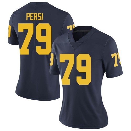 Jeffrey Persi Michigan Wolverines Women's NCAA #79 Navy Limited Brand Jordan College Stitched Football Jersey FTT1154IP
